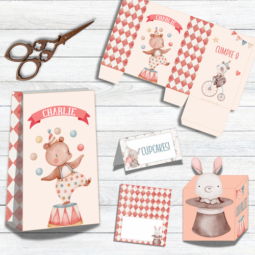 Kit Imprimible Circo Bebé Personalizado Decoración