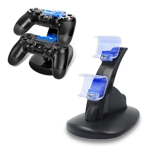 Base Soporte Cargador 2 Joystick Doble Ps4 Slim Y Pro