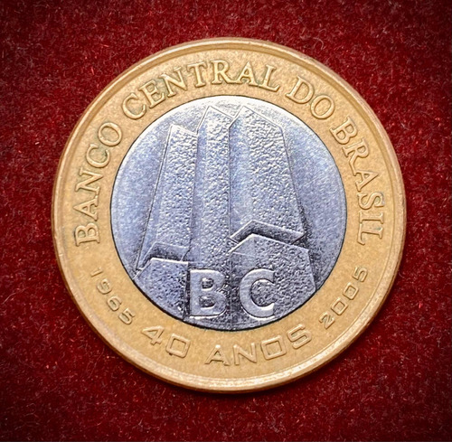 Moneda 1 Real Brasil 2005 Km 668 40 Aniversario Bancó Brasil