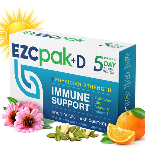 Ezc Pak+d 5-day Immune System Booster With Echinacea, Vitami
