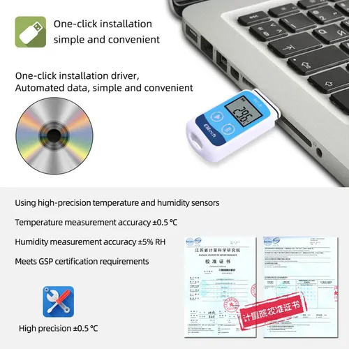 Datos De Temperatura Usb Digitales De Alta Precisión 3x Rc-5