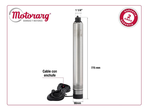 Imagen 5 de 10 de Bomba Motorarg Pozo Perforación 4pack 150m Monofásica 65mts.