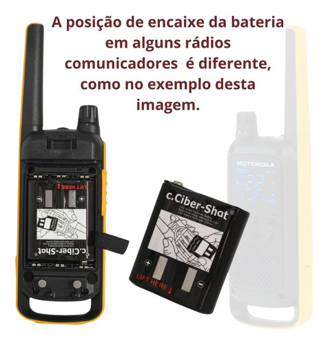 Para Radio Talkabout 4 Bateria Recarregável Exclusiva Bandas De Freqüência Uhf Cor Preto