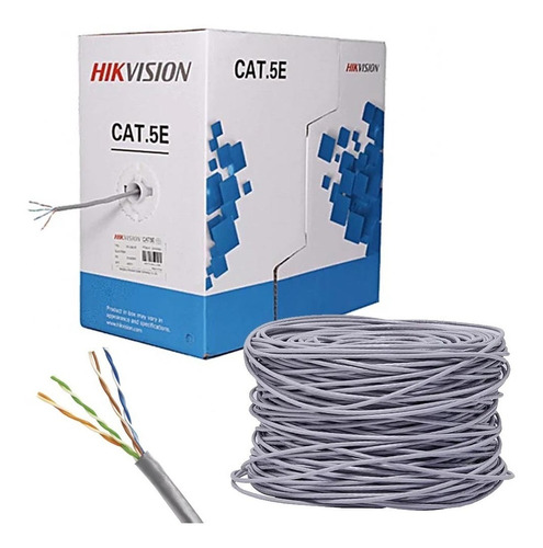 Rollo Cable De Cobre Cat 5e Hikvision Ds-1ln5e Ee Awg 25 305