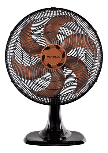 Ventilador Osc Mesa Turbo 6p 40cm Bronze 220v Premium Cor da estrutura Preto