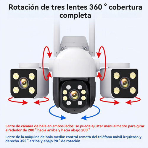 Cámara De Seguridad 3mp Vigilancia Exterior Impermeable Pano Color Blanco