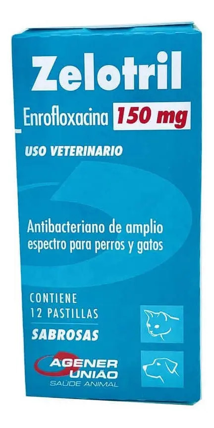 Zelotril 150mg 12 Comprimidos Antibacteriano Agener União para Cães