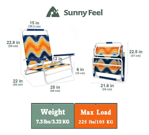 Silla De Playa Plegable Ligera Para Adultos, Resistente