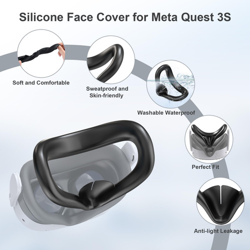 Funda De Silicona Para Meta Quest 3s Confortable Y Protector