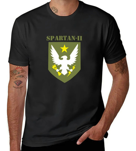 Playera Programa De Entrenamiento Spartan Ii Negra En Blanc
