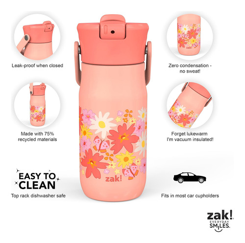 Zak Designs Harmony Kid Botella De Agua Para Viajes O En Cas