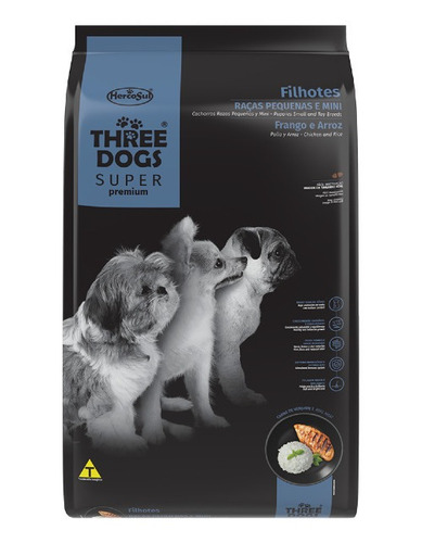 Threedogs Super Premium Filhotes Razas Pequeñas 10,1 Kg Poll