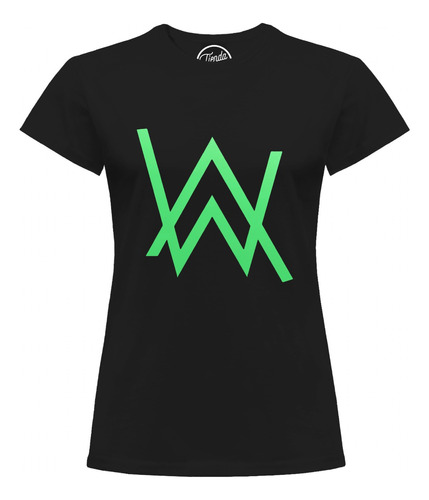 Playera Asiluetada Alan Walker Logo Fotoluminiscente T-shirt