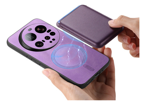 Funda Tipo Cartera De Piel Magnética Soltada 2 En 1 Para