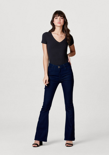 Calça Feminina Flare Cintura Altajeans Algodão E Elastano