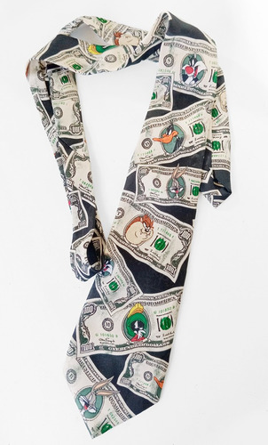 Corbata Bugs Bunny Dólares - Marca Chagall - 160x9,5 Cm - C1