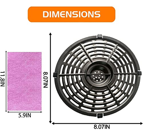 3.7qt Air Fryer Sartén De Reemplazo, Placa Rejilla Mejorada