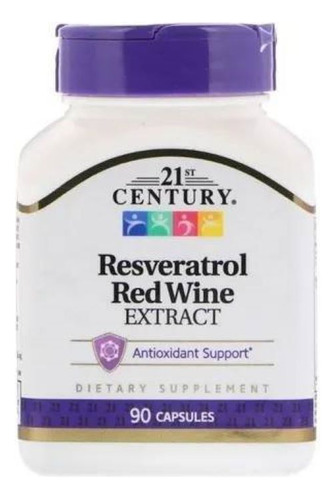 Suplemento Alimentar de Extrato de Uva Resveratrol Red Wine90 cápsulas