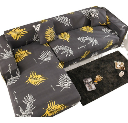 1 Funda De Sofá Elástica En Forma De L Estampada Con Todo