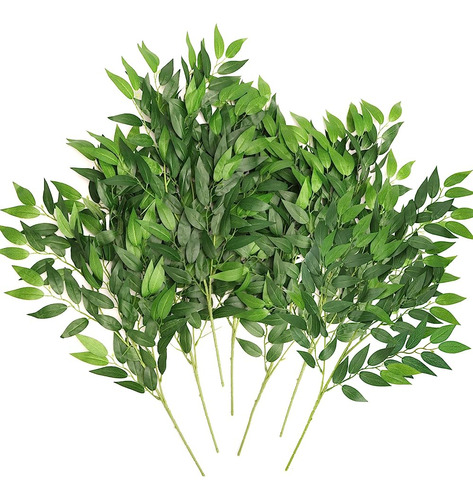 Cewor 16pcs Tallos Italianos De Ruscus Greenery, 27.6in Arti