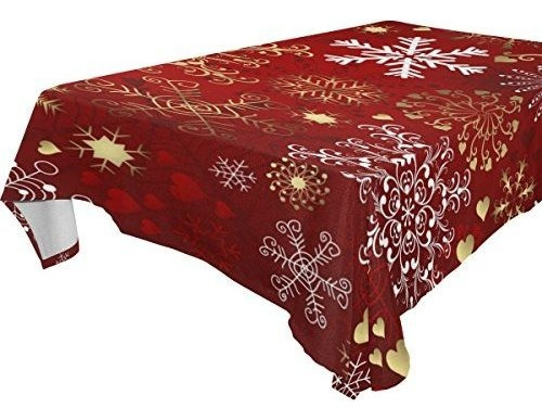 Mantel Rectangular Navideño 54 W X 72 L Copos De Nie