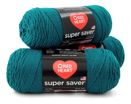 Paquete De 3 Hilos Red Heart Super Saver, Verde Verde P...