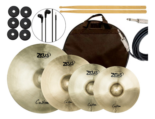 Kit Pratos Zeus Custom 14 18 20 Hihat Crash Ride + Bag