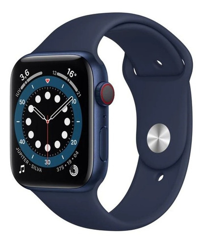 Apple Watch  Series 6 (GPS+Cellular) - Caixa de  alumínio azul de 44 mm - Pulseira esportiva azul-marinho