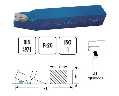 Cuchilla Iso 1 R 25 X 25 P30 Din 4971