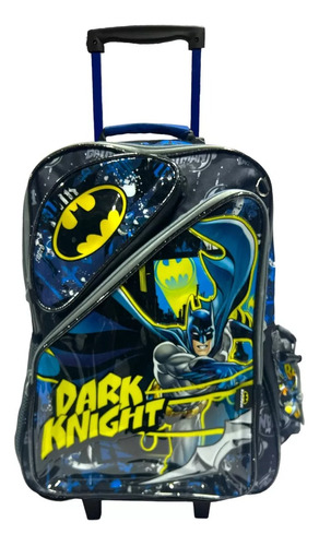 Mochila Escolar 3d Batman Con Carro  De Calidad Hermosa