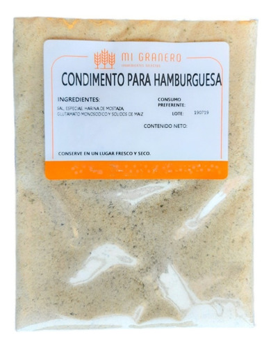 Condimento Para Hamburguesa 1 Kilogramo  Granel