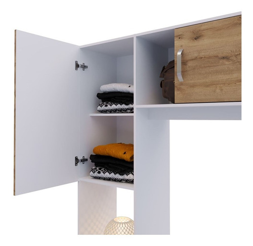 Imagen 4 de 10 de Combo Cama Closet Mesas De Noche Color Duna Maderkit M01163