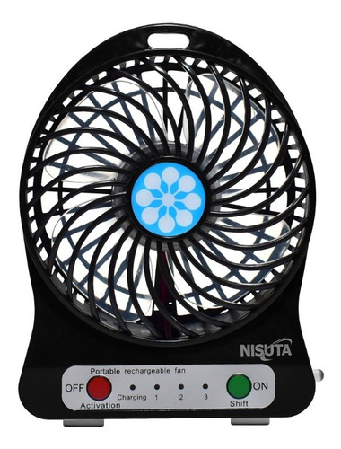 Ventilador Portatil Recargable Usb 3 Velocidades C/bateria