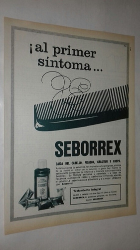 P172 Clipping Publicidad Champu Anticaspa Seborrex Año 1967