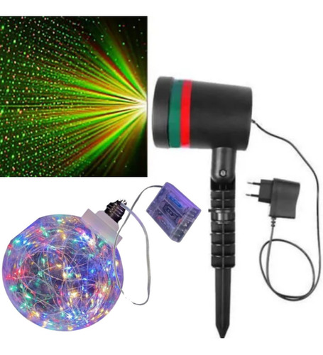 Estaca Reflector Laser Led Multi Puntos + Bola Rayos Inalamb