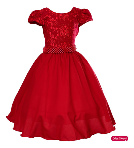 Vestido Vermelho Festa Infantil Formatura Casamento Princesa