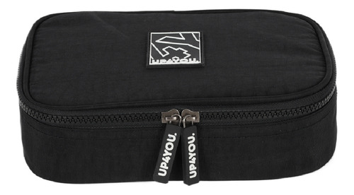 Estojo Escolar Juvenil Box Capacidade 100 Lápis 36 Elásticos Cor Preto Liso