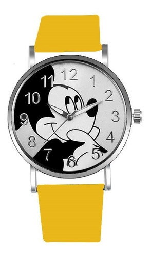 Relógio Feminino Pulso Amarelo Analógico Mickey Mouse Disney
