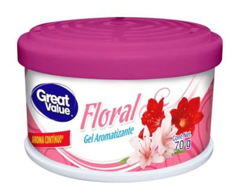 Aromatizante Ambiental Great Value En Gel Aroma Floral 70 G