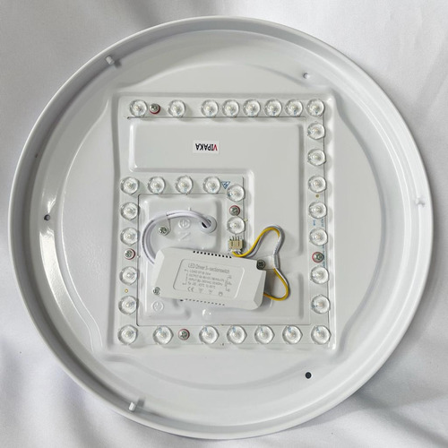 Plafon Acrílico Redondo Brilhante Led Tipo Cristal 3 Cores M Estrutura Branco 110v/220v