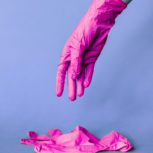 Luva De Procedimento Nitrilica Sem Pó Rosa (cx C/100) - Supe
