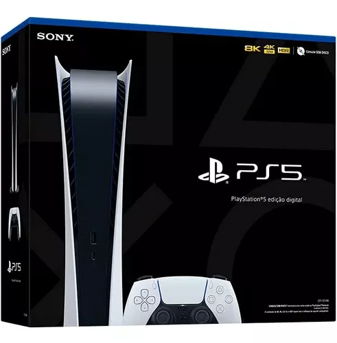 PS5 + Controle Dual Sense + Controle Sem Fio P/ PS5 Branco - Ibyte