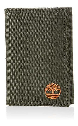 Timberland Mens Trifold Nylon Wallet, Black, One Size O550m