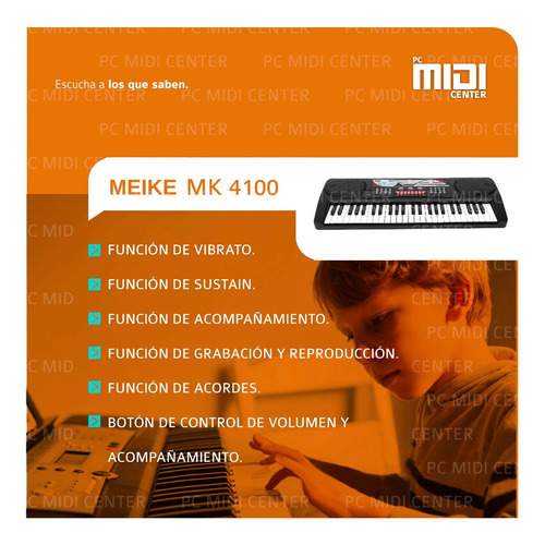 Imagen 4 de 10 de Organo 49 Teclas 4 Octavas Meike Mk4100 Microfono + Fuente