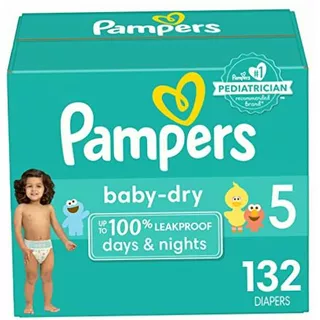 Diapers Size 5, 132 Count Pampers Baby Dry Disposable Baby