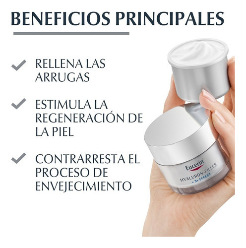 Refill Eucerin Hyaluron Filler Crema Facial Dia Fps15 50 Ml Momento De Aplicación Día Tipo De Piel Sensible