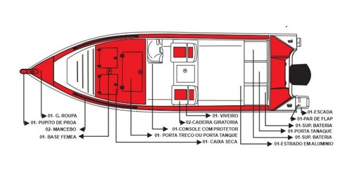 Imagem 9 de 9 de Lancha Boto Lx Plus 5500 + - Yamaha 40hp Aws Ins Estadual
