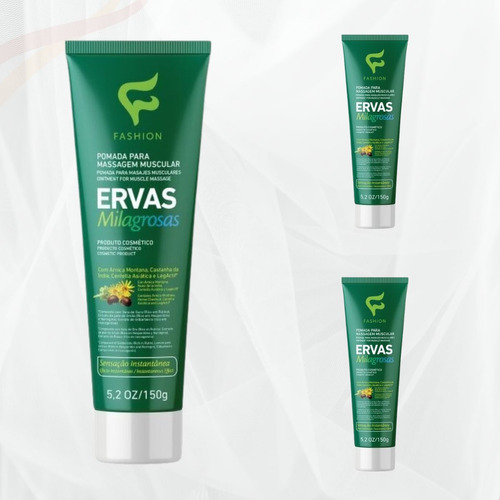 Ervas Milagrosas Pomada Para Massagem Muscular 150g Fashion