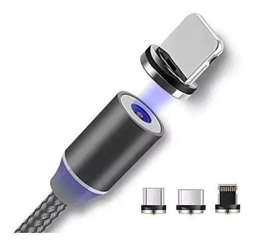 Cable Cargador Magnético 3en1 Micro Usb / Tipo C / Comun