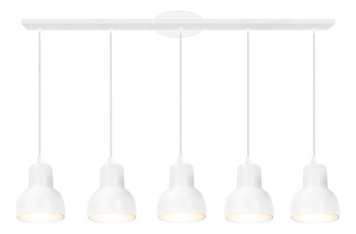 Lampara Colgante Moderno 5 Luces Apto Led Living Comedor E27 Color Blanco